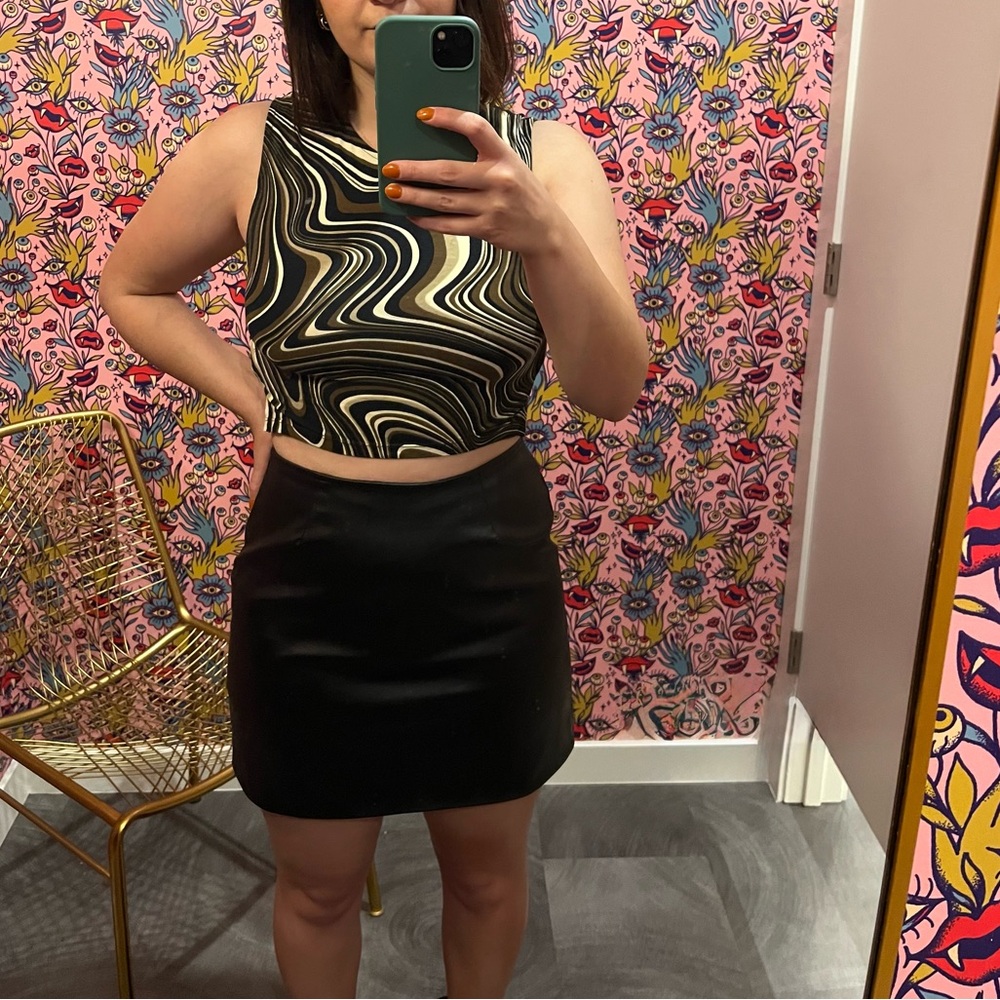 Y2K Limited Too Faux Leather Mini Skirt